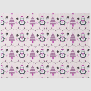 Weihnachtsbäume und Pinguine Weihnachten Seidenpapier