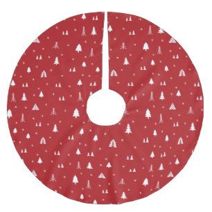Weihnachtsbäume und Schneeflocken Baumrock Polyester Weihnachtsbaumdecke
