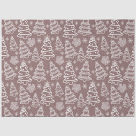 Weihnachtsbäume und Schneeflocken Braun Weihnachte Seidenpapier