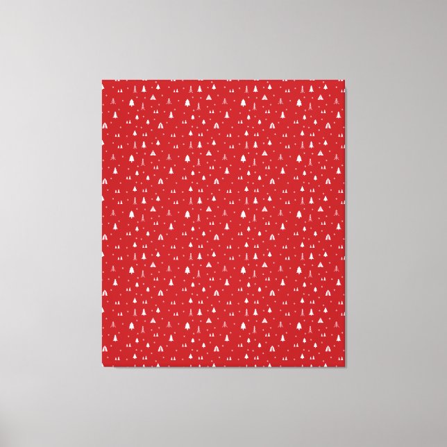 Weihnachtsbäume und Schneeflocken Canvas drucken Leinwanddruck (Vorderseite)