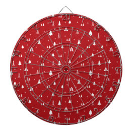 Weihnachtsbäume und Schneeflocken Dart Board Dartscheibe