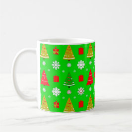 Weihnachtsbäume und Schneeflocken Kaffeetasse