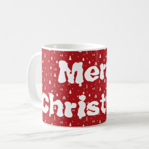 Weihnachtsbäume und Schneeflocken Kaffeetasse