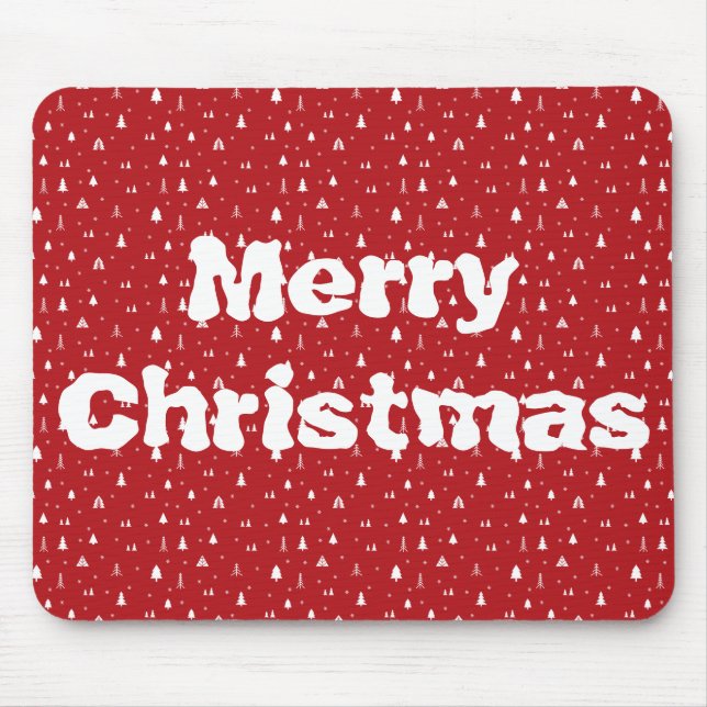 Weihnachtsbäume und Schneeflocken Mousepad (Vorne)