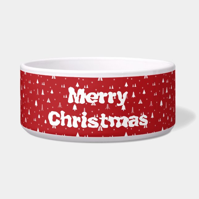 Weihnachtsbäume und Schneeflocken Napf (Vorderseite)