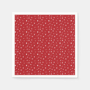 Weihnachtsbäume und Schneeflocken Napkin Serviette