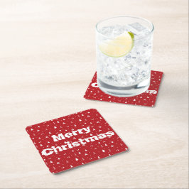 Weihnachtsbäume und Schneeflocken Papier Untersetz Rechteckiger Pappuntersetzer