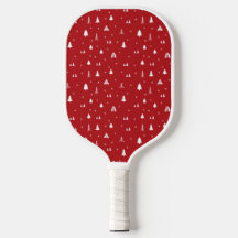 Weihnachtsbäume und Schneeflocken Pickleball Padde