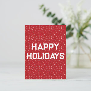 Weihnachtsbäume und Schneeflocken Postkarte