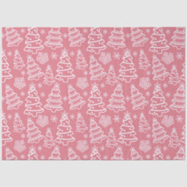 Weihnachtsbäume und Schneeflocken Rosa Weihnachten Seidenpapier