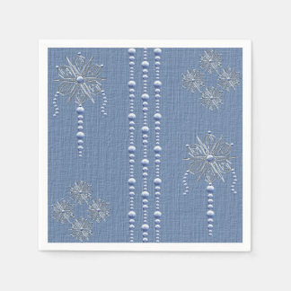 Weihnachtsbäume und Schneeflocken Serviette