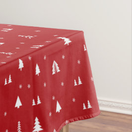 Weihnachtsbäume und Schneeflocken Tischdecke