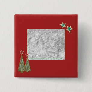 Weihnachtsbäume und Sterne Button