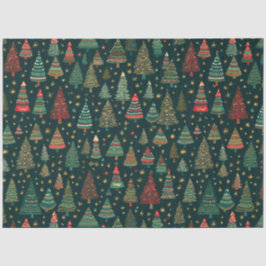 Weihnachtsbäume und Sterne grün und rot Weihnachte Seidenpapier