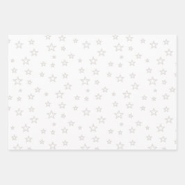 Weihnachtsbäume und Sterne in Rot und Weiß Geschenkpapier Set