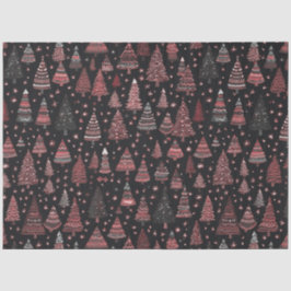 Weihnachtsbäume und Sterne, rot und braun Weihnach Seidenpapier