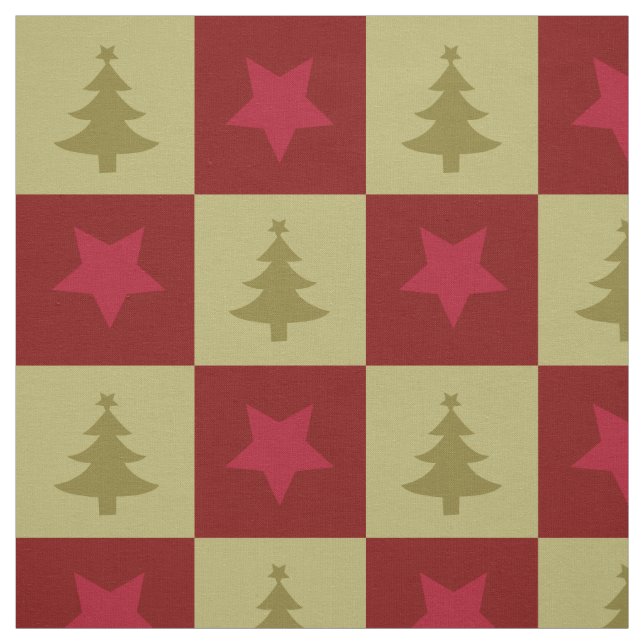 Weihnachtsbäume und Sternmuster Stoff (Muster)