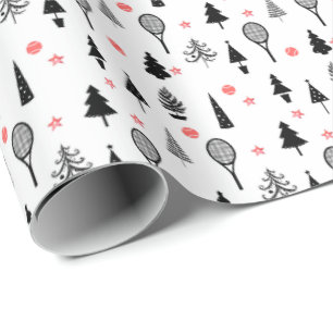  🎄 Weihnachtsbäume und 🎾 Tennisschläger Geschenkpapier