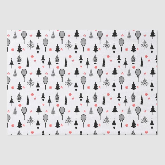 🎄 Weihnachtsbäume und 🎾 Tennisschläger Seidenpapier (Vorderseite)