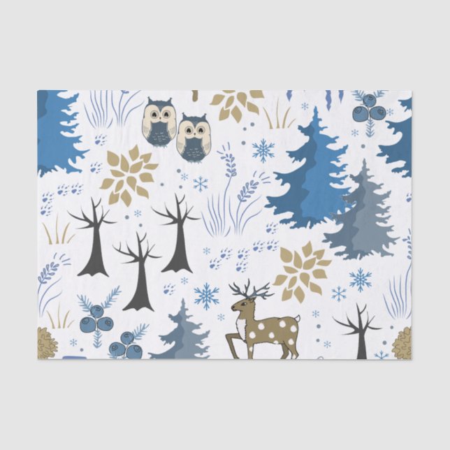 Weihnachtsbäume und -tiere seidenpapier (Vorderseite)