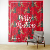 Weihnachtsbäume und Tiger Muster roten Hintergrund