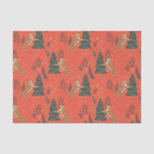 Weihnachtsbäume und Tigermuster Seidenpapier