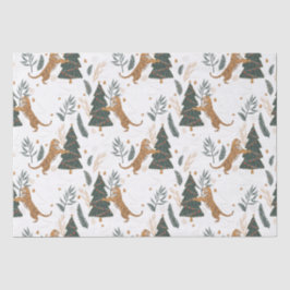 Weihnachtsbäume und Tigermuster Seidenpapier