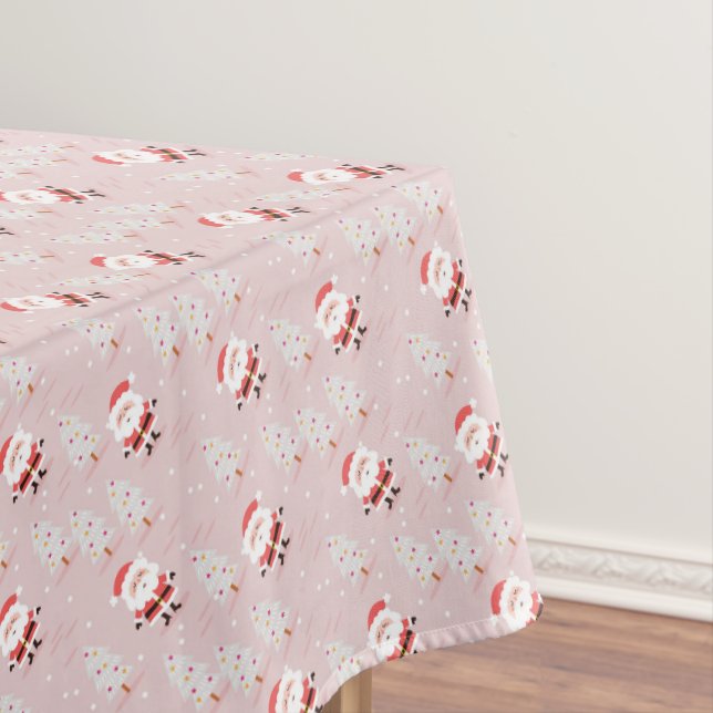 Weihnachtsbäume und Weihnachtsmann Tischdecke (Beispiel)