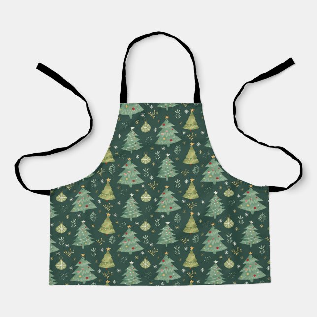 Weihnachtsbäume und Ziermuster Schürze (Vorderseite)