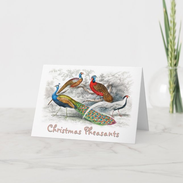 Weihnachtsbäume - Vintage Kunst geklappt Feiertagskarte (Vorderseite)