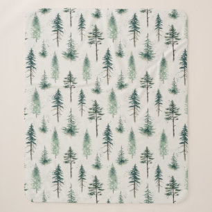 Weihnachtsbäume Wasserfarbe Weihnachtsmuster Sherpadecke