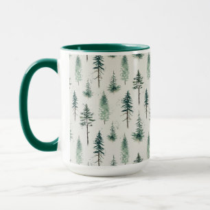 Weihnachtsbäume Wasserfarbe Weihnachtsmuster Tasse