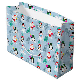 Weihnachtsbäume, Weihnachtsmann, Schneemänner und  Große Geschenktüte