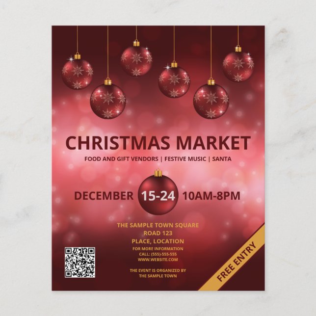 Weihnachtsbäume - Weihnachtsmarkt Flyer (Vorne)