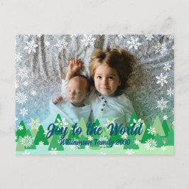 Weihnachtsbäume Weiße Schneeflocken Freude an der  Feiertagspostkarte