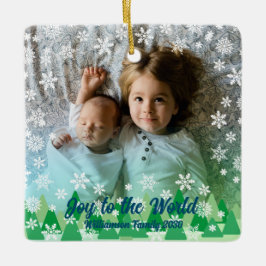 Weihnachtsbäume Weiße Schneeflocken Freude an der  Keramikornament