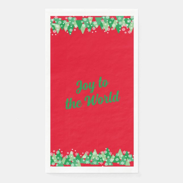 Weihnachtsbäume Weiße Schneeflocken Freude an der  Serviette (Vorderseite)
