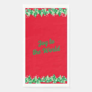 Weihnachtsbäume Weiße Schneeflocken Freude an der Serviette