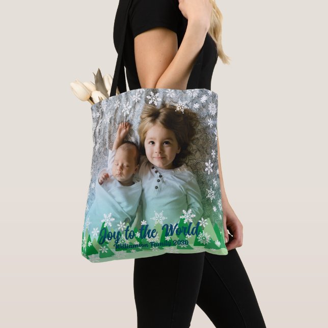Weihnachtsbäume Weiße Schneeflocken Freude an der  Tasche (Von Nahem)