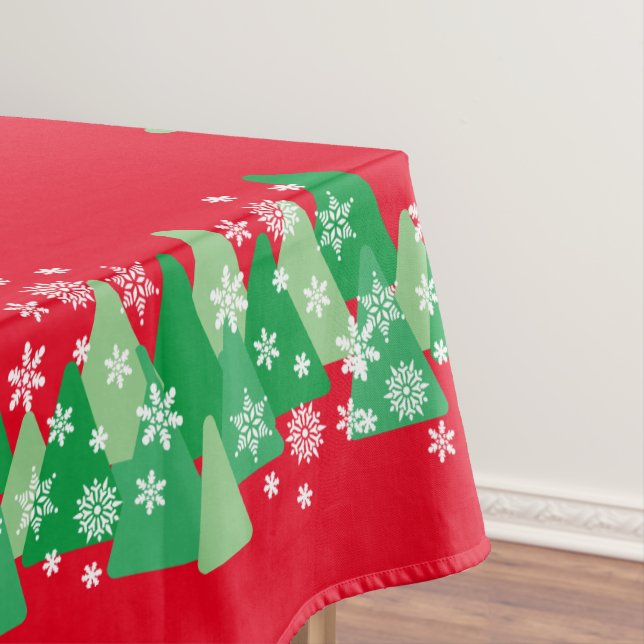 Weihnachtsbäume Weiße Schneeflocken Freude an der  Tischdecke (Beispiel)