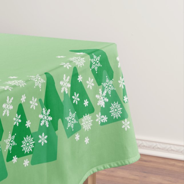 Weihnachtsbäume Weiße Schneeflocken Freude an der  Tischdecke (Beispiel)