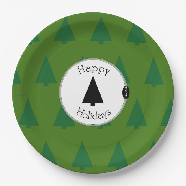 Weihnachtsbaumen Abendessen Tafel HAMbyWG Pappteller (Vorderseite)