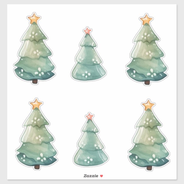 Weihnachtsbaumen Aufkleber (Blatt)