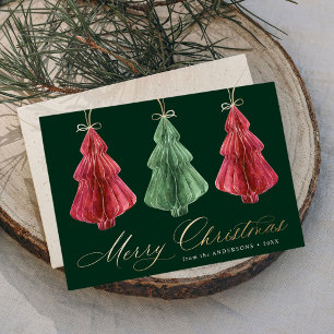 Weihnachtsbaumen aus Aquarellpapier (ohne Foto) Feiertagskarte
