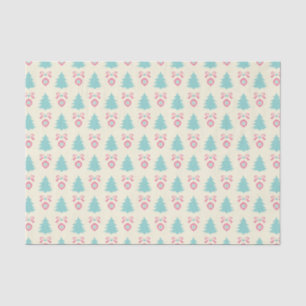 Weihnachtsbaumen, Bows & Baubles Retro Muster Seidenpapier