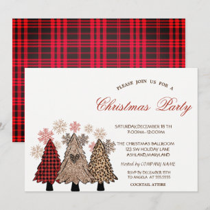 Weihnachtsbaumen Buffalo Kariertes Corporate Party Einladung