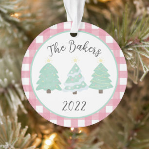 Weihnachtsbaumen der Wasserfarbe Jahr im Überblick Ornament
