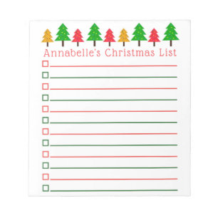 Weihnachtsbaumen Einkaufsliste personalisieren Not Notizblock