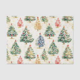 Weihnachtsbaumen Farbenfrohe Muster Seidenpapier