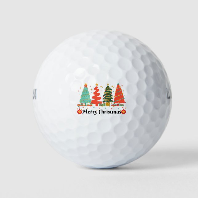 Weihnachtsbaumen frohe Weihnachten Golfball (Vorderseite)